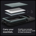 ACS06592 - iPhone 15 Pro Max Case Slim Armor CS in abyss green carry your essentials. simplify your everyday carry. store up to two cards for total convenience.