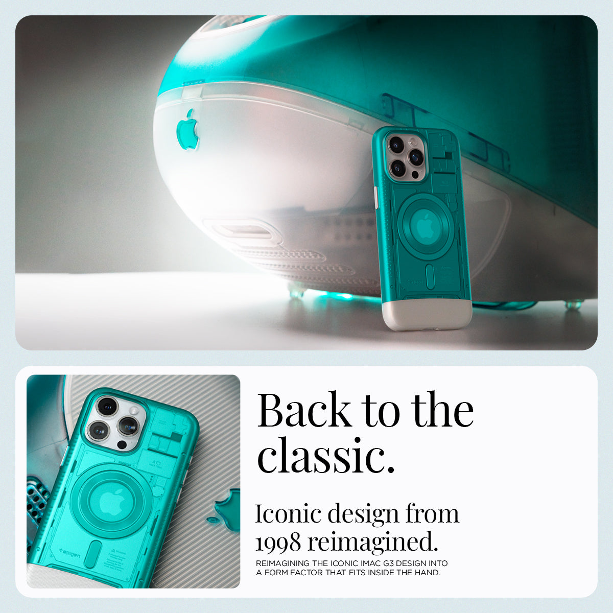 ACS06743 - iPhone 15 Pro Case Classic C1 (MagFit) in bondi blue back to the classic. iconic design from 1998 reimagined.