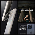 ACS07214 - iPhone 15 Pro Ultra Hybrid Case in Natural Titanium showing the compatibility only with iPhone 15 Pro. Not compatible with iPhone 15, 15 Plus or 15 Pro Max