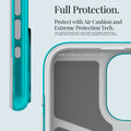 ACS06608 - iPhone 15 Pro Max Case Classic C1 (MagFit) in bondi blue full protection. protect with air cushion and extreme protection tech. aircushion technology, air pocket for corner protection. extreme protection tech, foam that dissipates shock on impact.