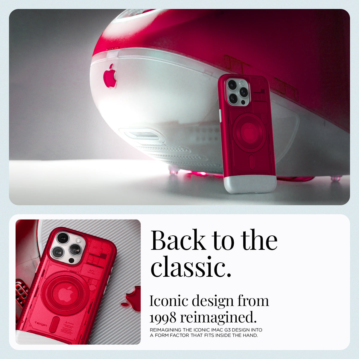 ACS06609 - iPhone 15 Pro Max Case Classic C1 (MagFit) in ruby  back to the classic. iconic design from 1998 reimagined.