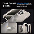 ACS07209 - iPhone 15 Pro Max Ultra Hybrid Case in Natural Titanium showing the sleek frosted design. Semi-clear coating and sleek bumpers showcase your new iPhone