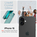 ACS08192 - iPhone 16 Case Liquid Crystal Glitter in Crystal Quartz  iPhone 16 . Not compatible with iPhone 16 plus, 26 pro, 16 pro max. sparkle it up.