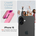 ACS08193 - iPhone 16 Case Liquid Crystal Glitter in Rose Quartz iPhone 16 . Not compatible with iPhone 16 plus, 26 pro, 16 pro max. sparkle it up.