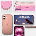 ACS08193 - iPhone 16 Case Liquid Crystal Glitter in Rose Quartz showing aesthetics and details.