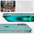 ACS08065 - iPhone 16 Plus Case Liquid Crystal Glitter in Crystal Quartz glints of glitter sparkle across your device.