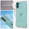 ACS08065 - iPhone 16 Plus Case Liquid Crystal Glitter in Crystal Quartz easy application. light weight.