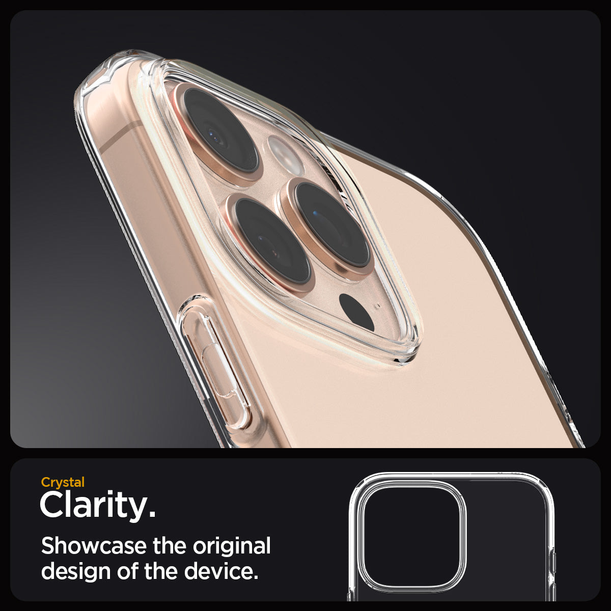 ACS08112 - iPhone 16 Pro Case Liquid Crystal in Crystal Clear crystal clarity. showcase the original design of the device.