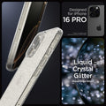 ACS08113 - iPhone 16 Pro Case Liquid Crystal Glitter in Crystal Quartz designed for iPhone 16 pro max. liquid crystal glitter. always shine bright.
