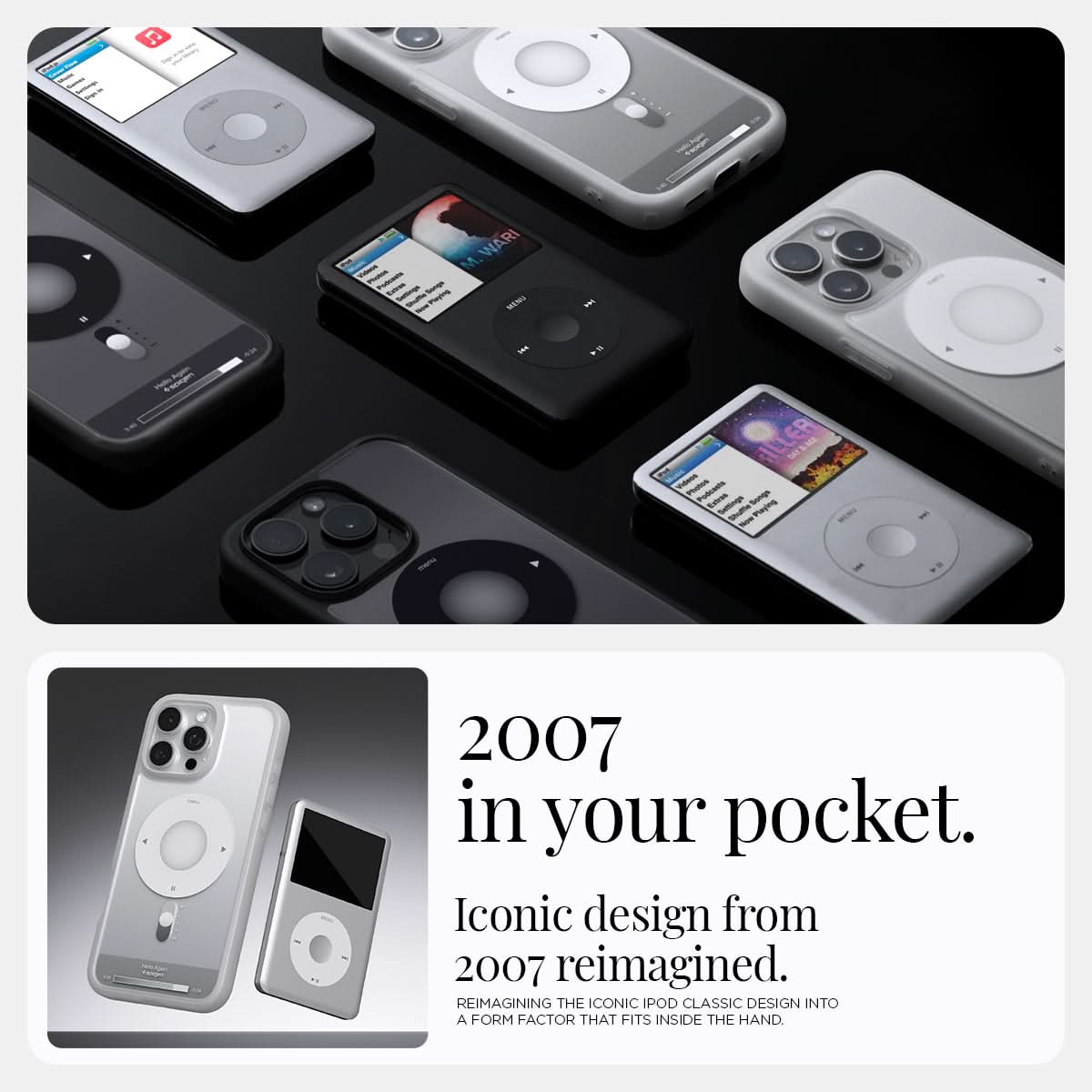 ACS08006 - iPhone 16 Pro Max Case Ultra Hybrid Classic (MagFit) in Classic Silver 2007 in your pocket. Iconic design from 2007 reimagined.