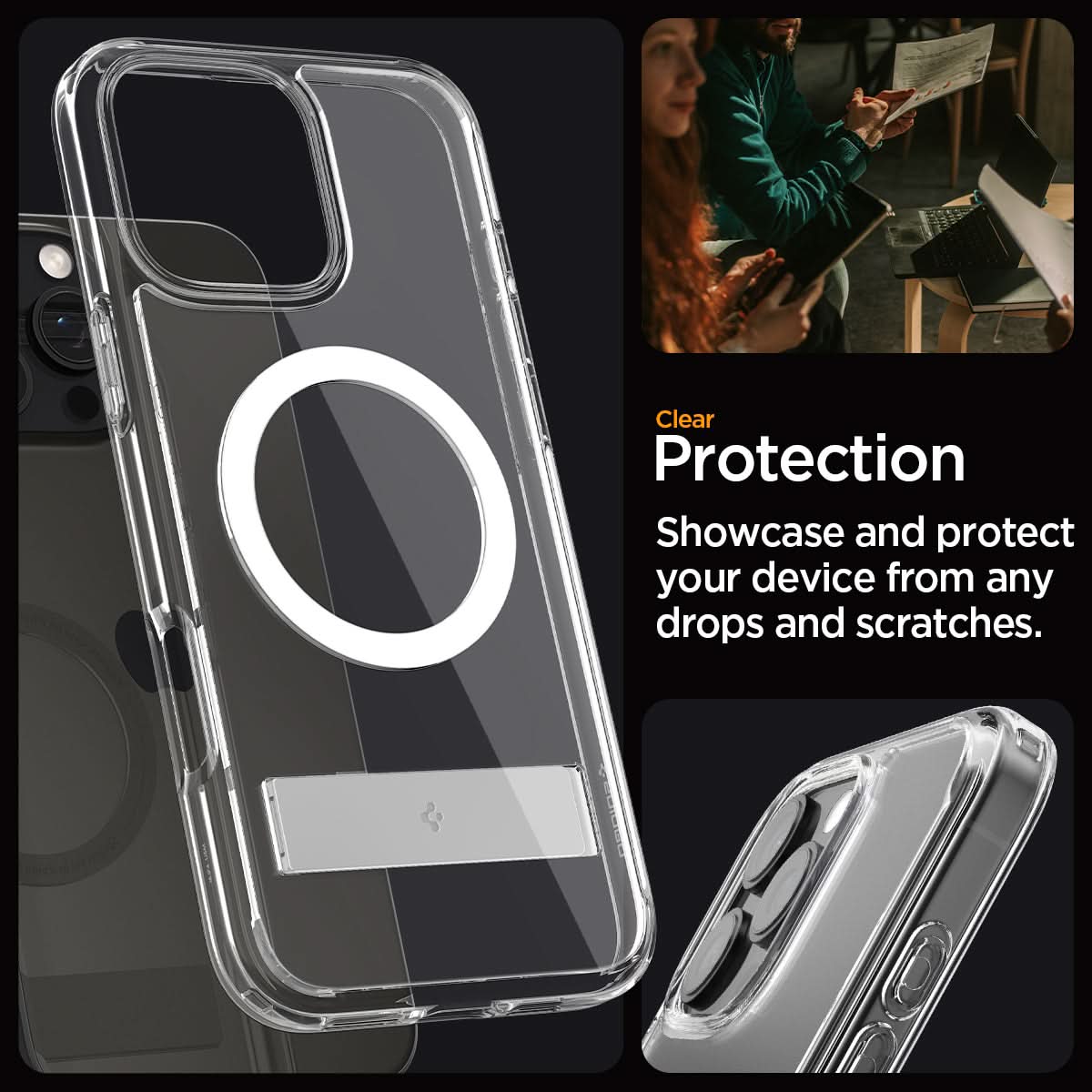 ACS08009 - iPhone 16 Pro Max Case Ultra Hybrid S (MagFit) in Crystal Clear clear protection. Showcase and protect your device from any drops and scratches.