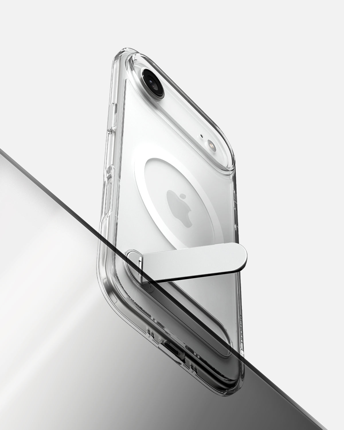 ACS09926 - iPhone 17 Air Case Ultra Hybrid S (MagFit) showing the device with kickstand extending out