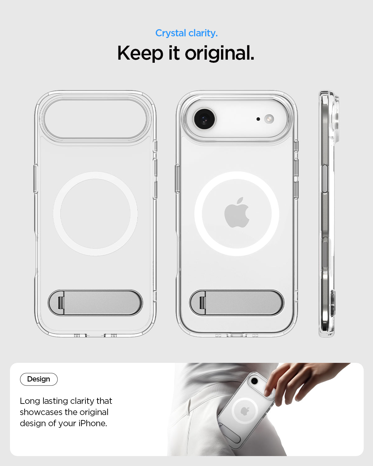 ACS09926 - iPhone 17 Air Case Ultra Hybrid S (MagFit) showing the crystal clarity. Keep it original