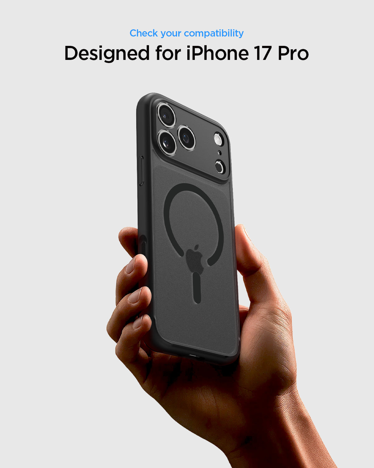 ACS10069 - iPhone 17 Pro Ultra Hybrid (MagFit) in Frost Black showing check your compatibility