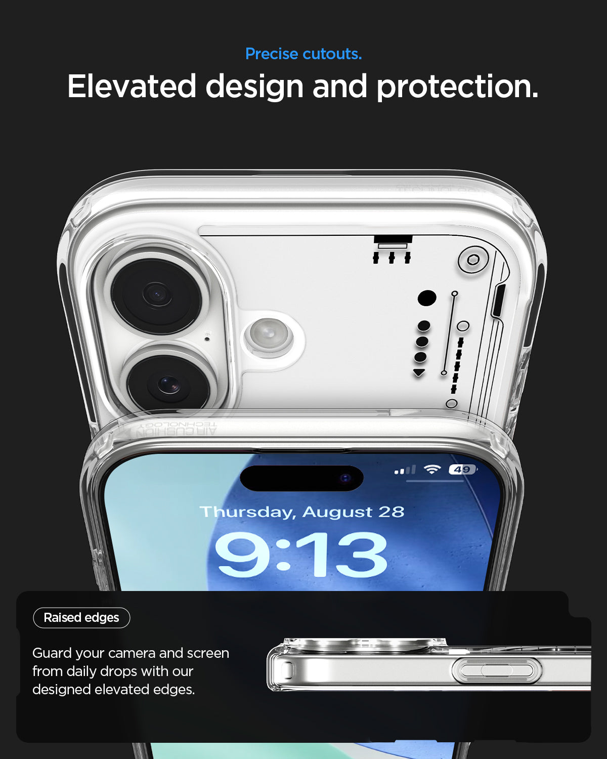 ACS10090 - iPhone 17 Ultra Hybrid Neo One (MagFit) showing precise cutouts. Elevated design and protection.