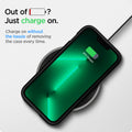 ACS04565 - iPhone 13 Pro Case Tough Armor in midnight green showing the charging on without the hassle of removing the case every time