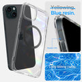 ACS06663 - iPhone 15 Plus Case Ultra Hybrid (MagFit) in carbon fiber blue resin. long lasting clarity.