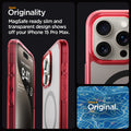 ACS07056 - iPhone 15 Pro Max Case Ultra Hybrid (MagFit) in frost deep red sleek originality. Magsafe ready slim and transparent design shows off your iPhone 15 pro max. keep it original.