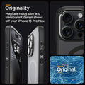 ACS06581 - iPhone 15 Pro Max Case Ultra Hybrid (MagFit) in frost black sleek originality. Magsafe ready slim and transparent design shows off your iPhone 15 pro max. keep it original.