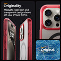 ACS07057 - iPhone 15 Pro Case Ultra Hybrid (MagFit) in frost deep red sleek originality. Magsafe ready slim and transparent design shows off your iPhone 15 pro. keep it original.