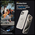 ACS07215 - iPhone 15 Pro Case Ultra Hybrid (MagFit) in Frost Natural Titanium all day protection. Airbag like corners for protection against everyday drops. air cushion technology.