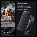 ACS06720 - iPhone 15 Pro Case Ultra Hybrid (MagFit) in frost black all day protection. Airbag like corners for protection against everyday drops. air cushion technology.