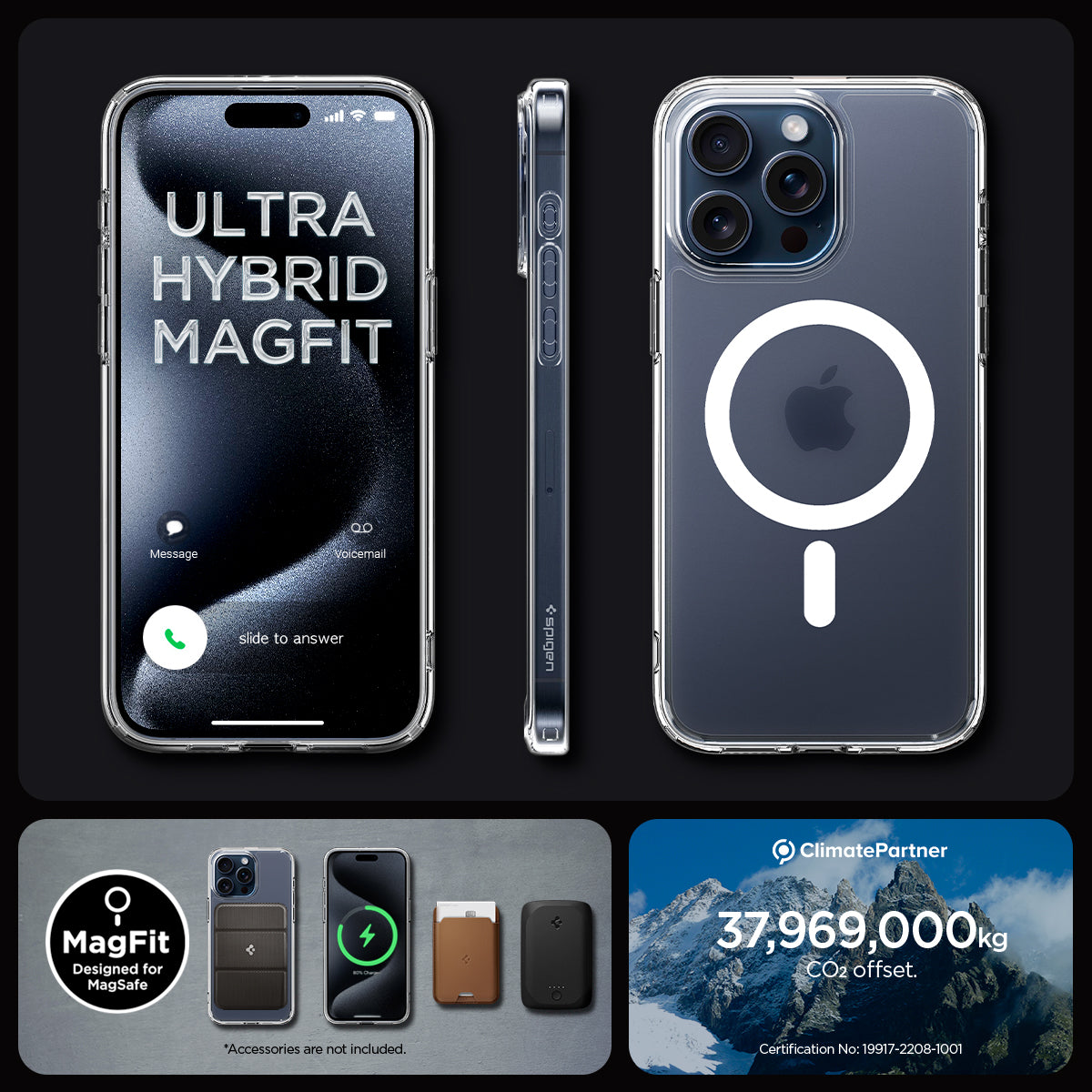 ACS06719 - iPhone 15 Pro Case Ultra Hybrid (MagFit) in frost clear