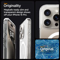 ACS06715 - iPhone 15 Pro Case Ultra Hybrid (MagFit) in white sleek originality. Magsafe ready slim and transparent design shows off your iPhone 15 pro. keep it original.