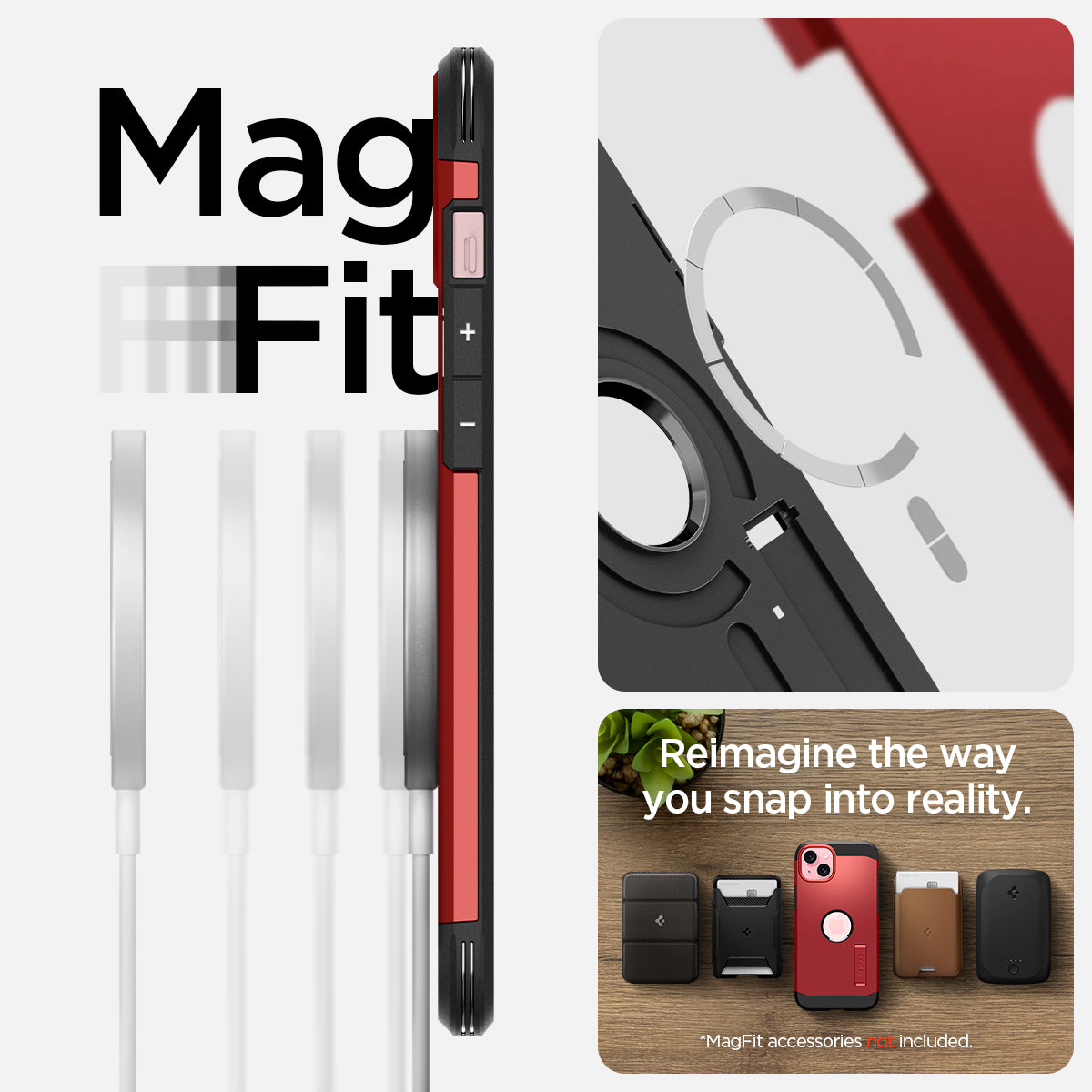ACS06814 - iPhone 15 Case Tough Armor (MagFit) in red reimagine the way you snap into reality.