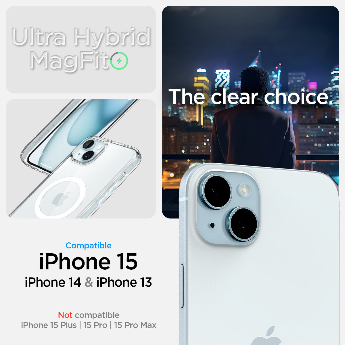 ACS06802 - iPhone 15 Case Ultra Hybrid (MagFit) in white