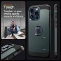 ACS06735 - iPhone 15 Pro Case Tough Armor (MagFit) in abyss green tougher than tough. toughen up your Phone against impacts and drops.