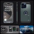 ACS06735 - iPhone 15 Pro Case Tough Armor (MagFit) in abyss green tough armor magfit. designed for magsafe. 37,969,000kg CO2 offset.