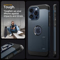 ACS06734 - iPhone 15 Pro Case Tough Armor (MagFit) in metal slate tougher than tough. toughen up your Phone against impacts and drops.