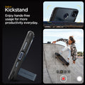 ACS06734 - iPhone 15 Pro Case Tough Armor (MagFit) in metal slate built in kick stand enjoy hands free usage for more productivity everyday.