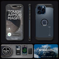 ACS06734 - iPhone 15 Pro Case Tough Armor (MagFit) in metal slate tough armor magfit. designed for magsafe. 37,969,000kg CO2 offset.