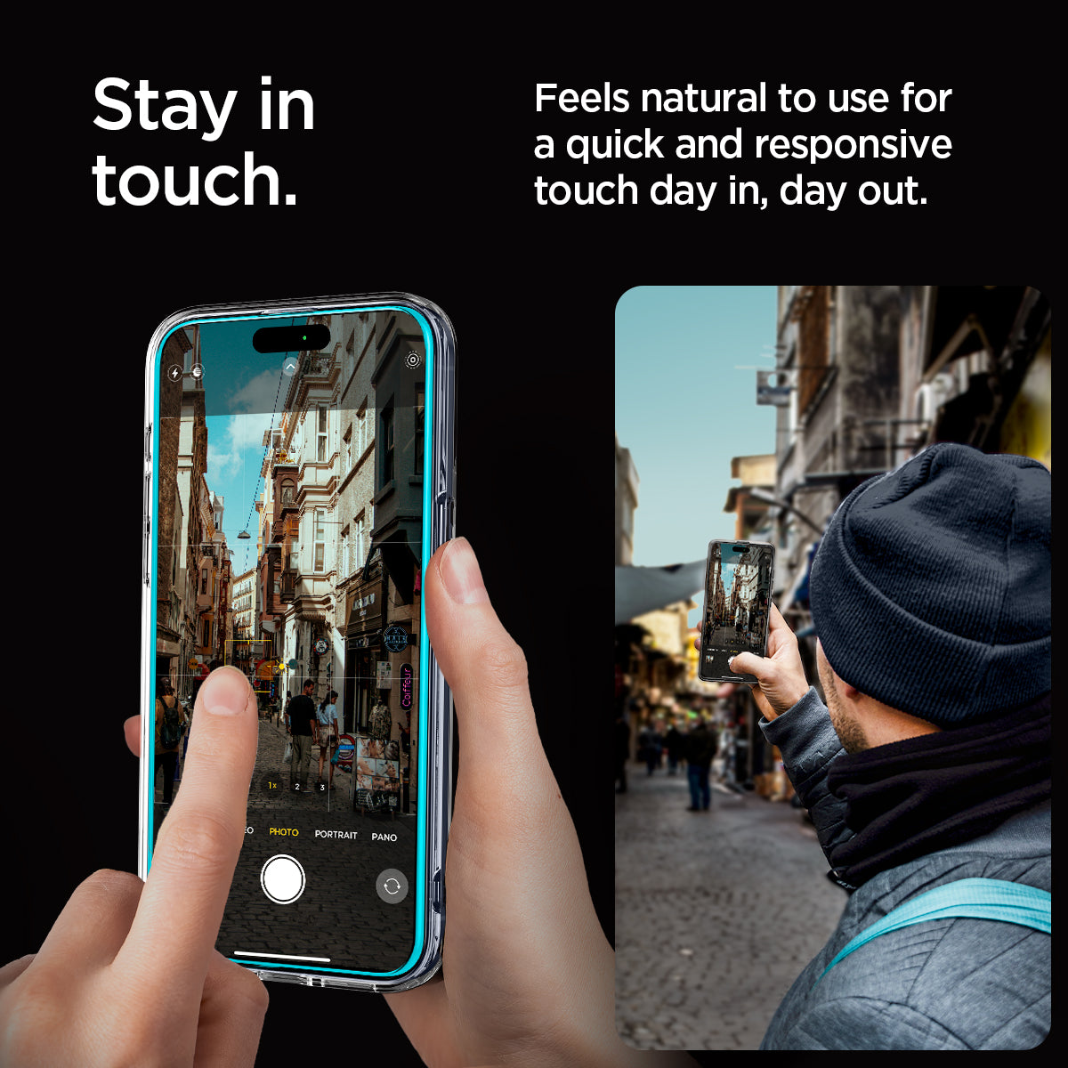 ACS06861 - iPhone 15 Pro Max Case Ultra Hybrid (MagFit) Pack stay in touch. Feels natural to use for a quick and responsive touch day in, day out.