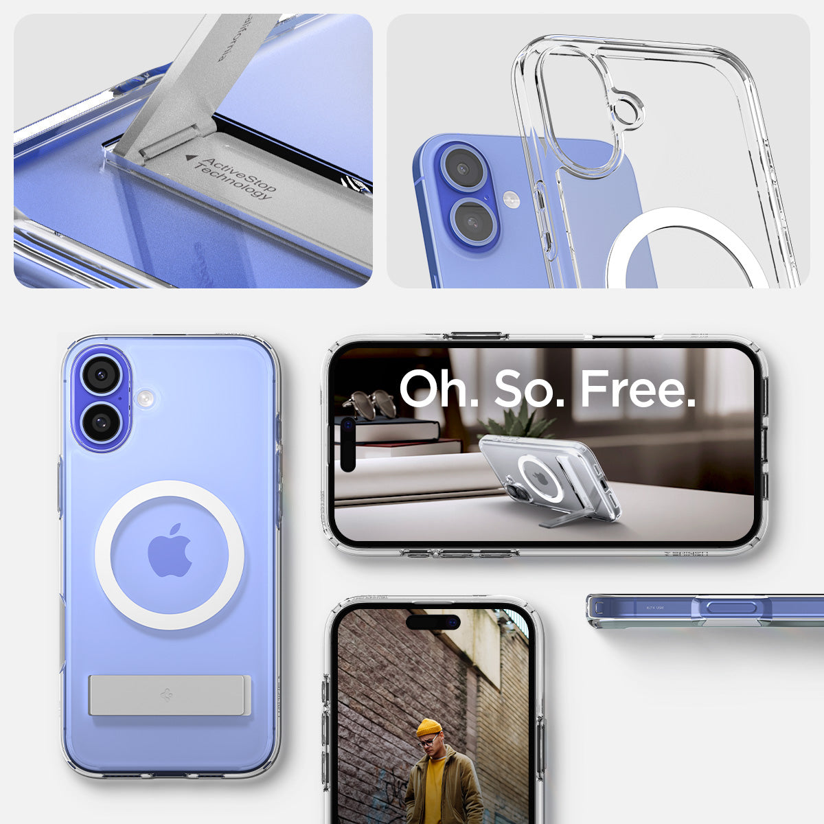 ACS08082 - iPhone 16 Plus Case Ultra Hybrid S (MagFit) in Crystal Clear showing detail and oh. so. free.