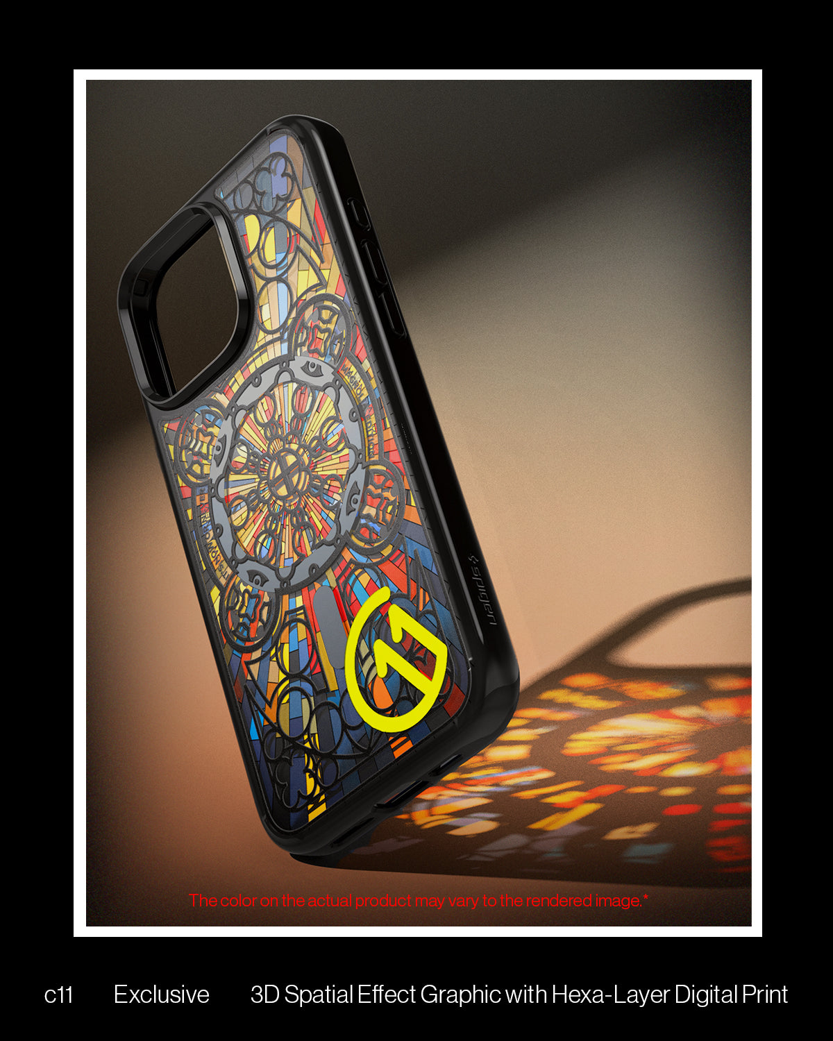 ACS09228 - iPhone 16 Pro Case c11 Series Magnolia Edition (MagFit + Camera Control) c11 exclusive 3d spatial effect graphic with hexa layer digital print.