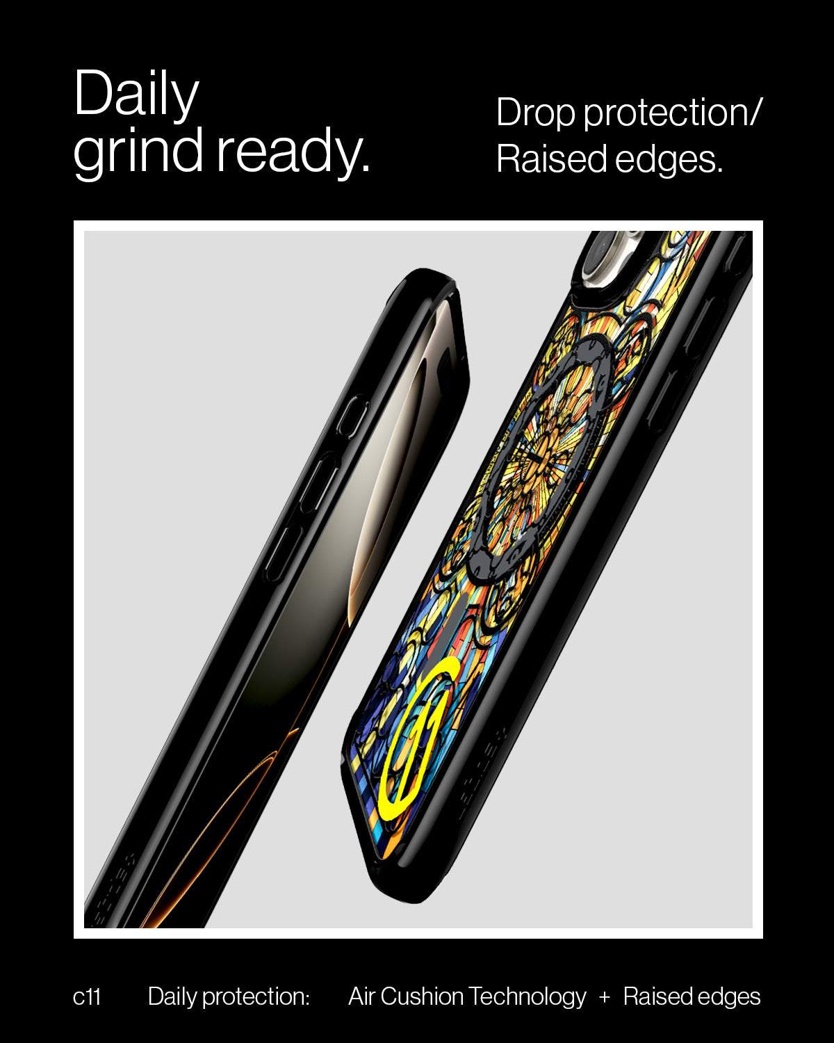 ACS09228 - iPhone 16 Pro Case c11 Series Magnolia Edition (MagFit + Camera Control) daily grind ready. drop protection raised edges.