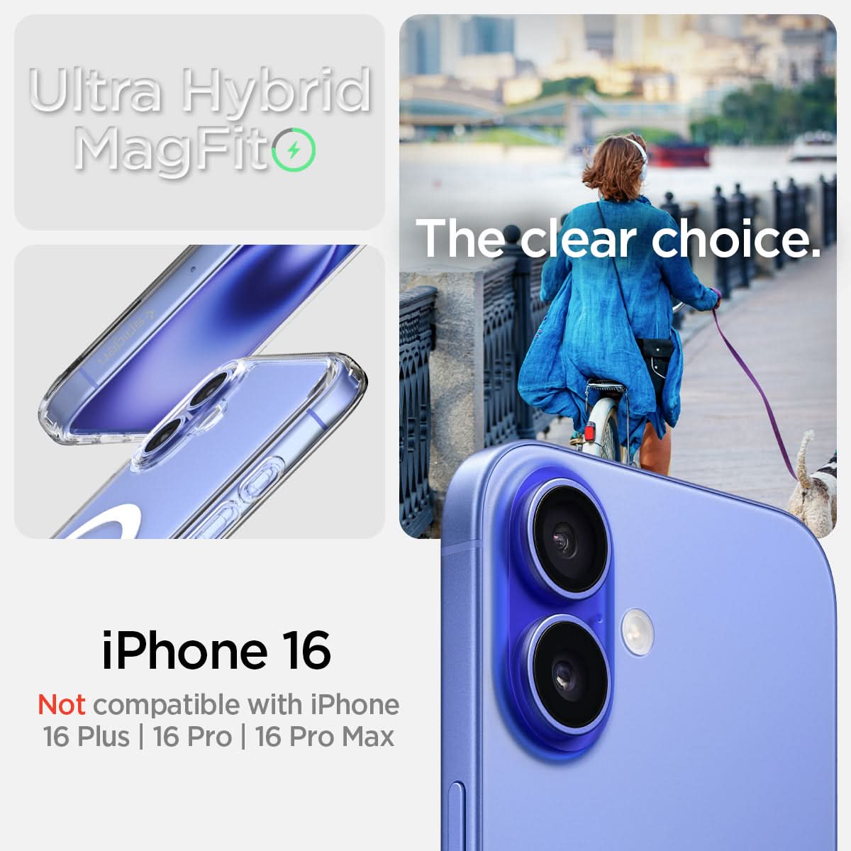 ACS08205 - iPhone 16 Case Ultra Hybrid (MagFit) in White ultra hybrid magfit. the clear choice. iPhone 16 Plus. Not compatible with iPhone 16, 16pro, 16pro max.