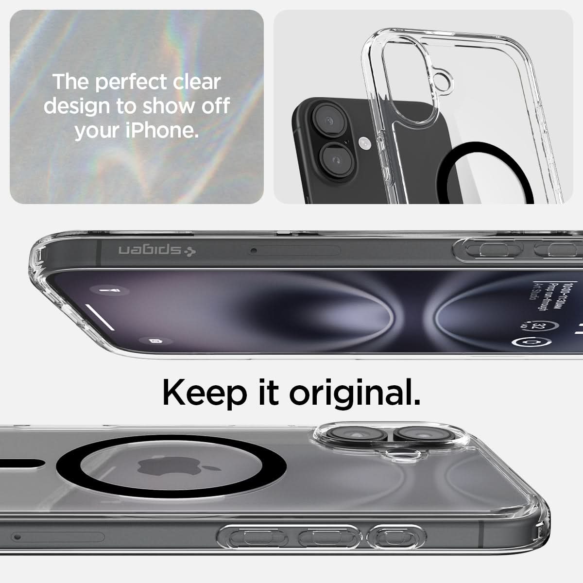 ACS08076 - iPhone 16 Plus Case Ultra Hybrid (MagFit) in Black the perfect clear design to show off your iPhone. Keep it original.