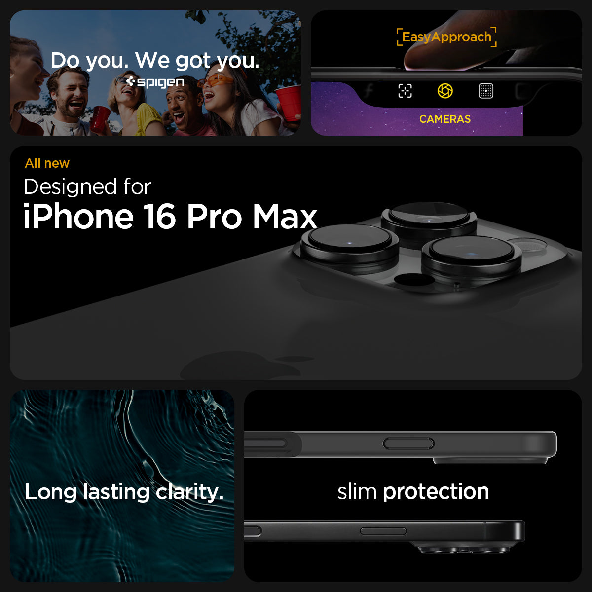 ACS07996 - iPhone 16 Pro Max Case Ultra Hybrid in Matte Black do you. we got you. easy approach. all new designed for iPhone 16 pro max. Magfit for magsafe. Magfit compatible. perfect attraction.