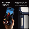 ACS08126 - iPhone 16 Pro Case Ultra Hybrid in Navy Blue ready to capture. precise cutouts for easy and full access to the all new capture button.