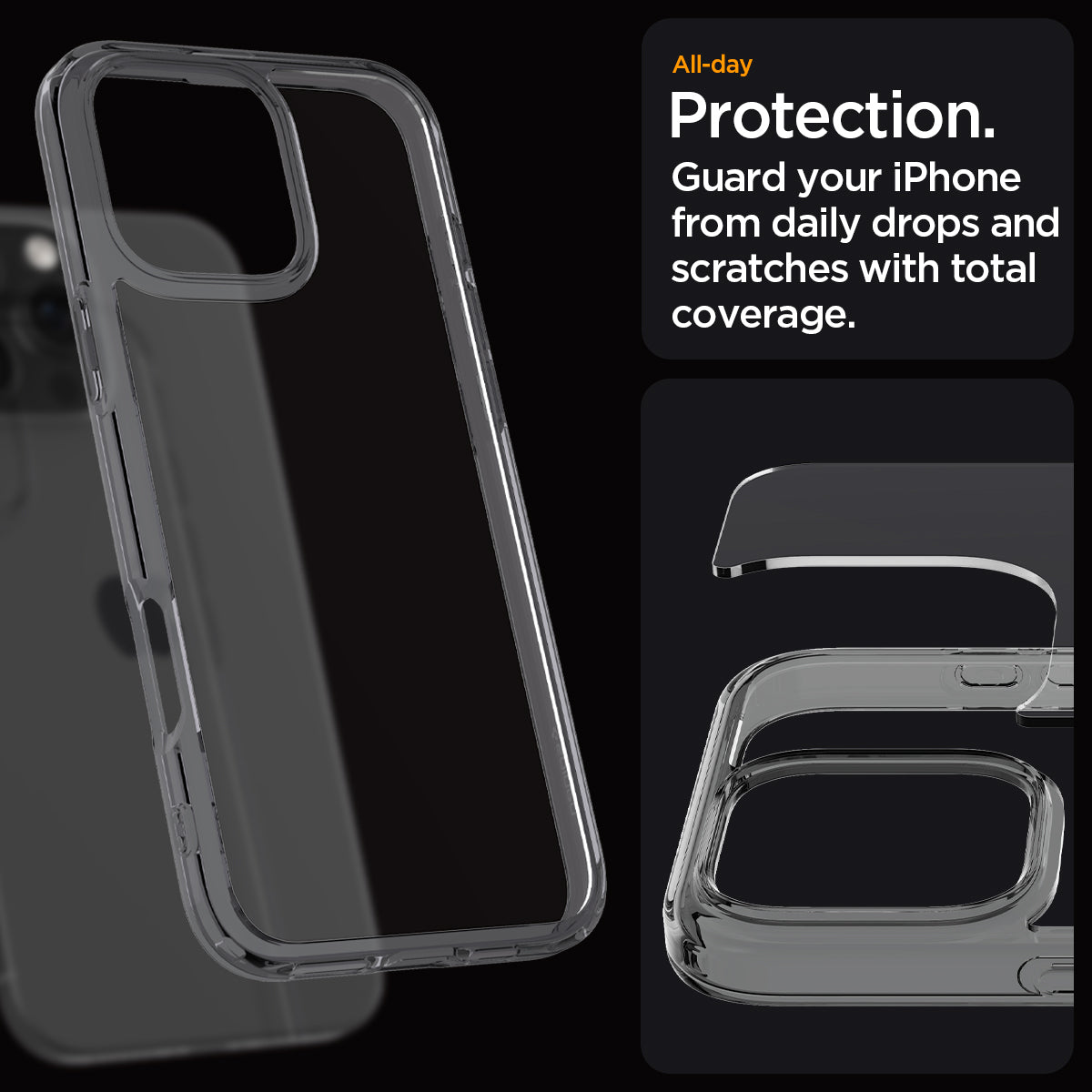 ACS08123 - iPhone 16 Pro Case Ultra Hybrid in Space Crystal all day protection. guard your iPhone from daily drops and scratches with total coverage.