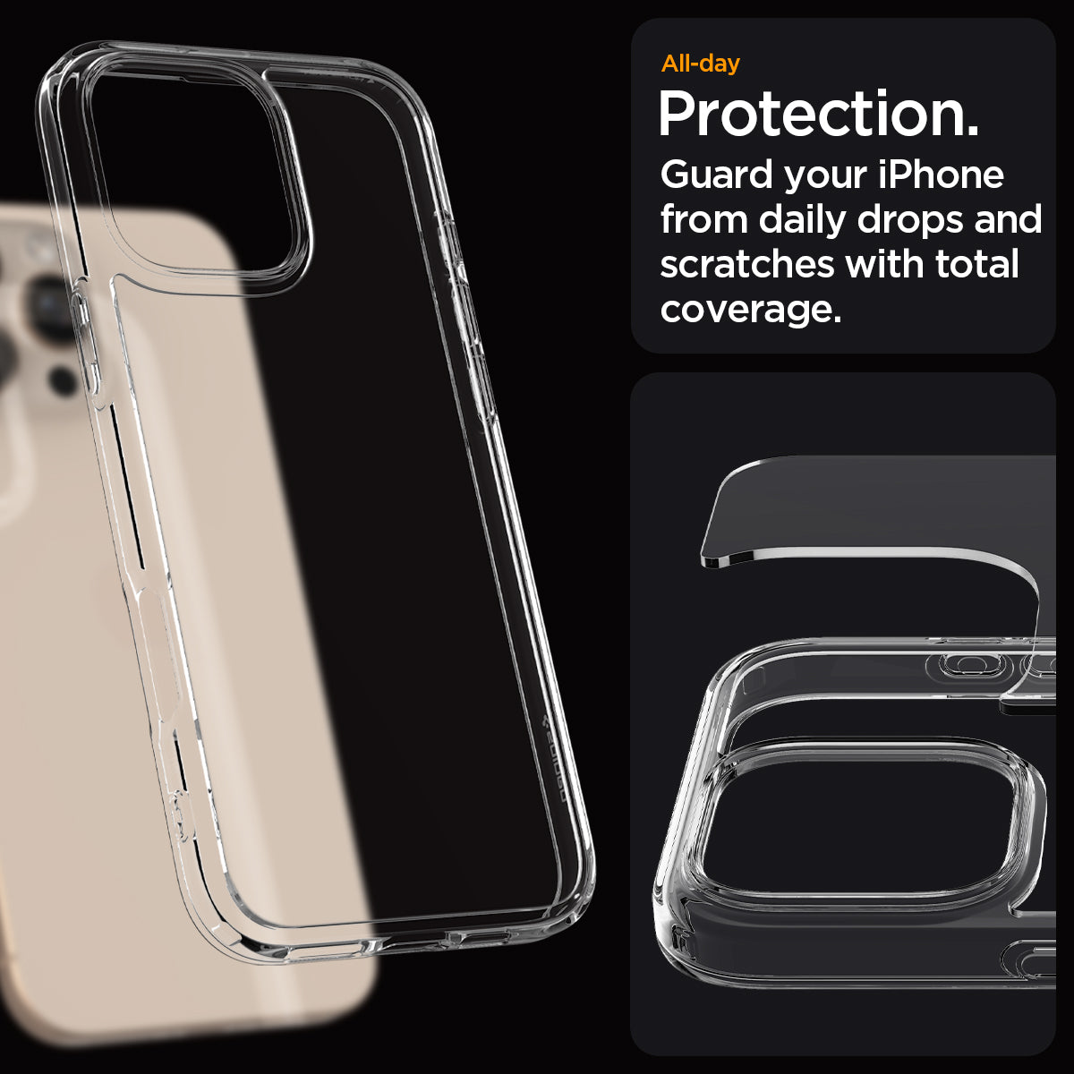 ACS08121 - iPhone 16 Pro Case Ultra Hybrid in Crystal Clear all day protection. guard your iPhone from daily drops and scratches with total coverage.