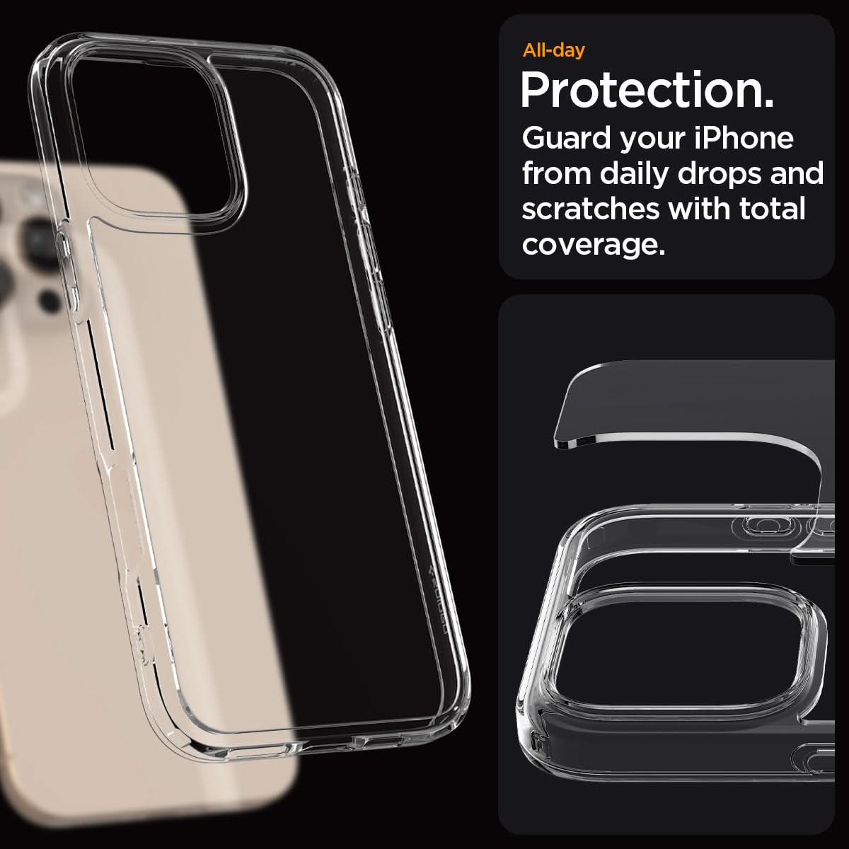 ACS08121 - iPhone 16 Pro Case Ultra Hybrid in Crystal Clear all day protection. guard your iPhone from daily drops and scratches with total coverage.