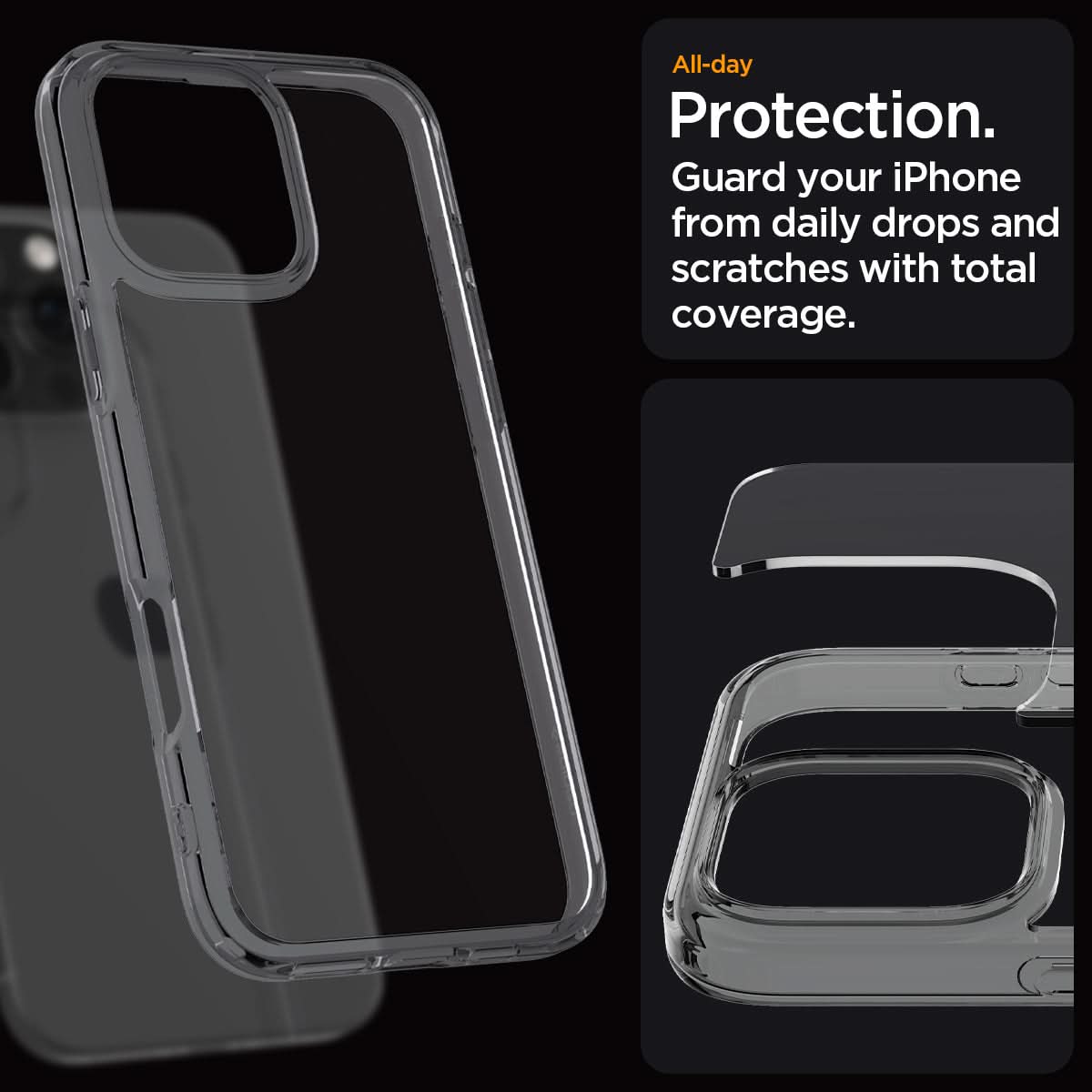 ACS07994 - iPhone 16 Pro Max Case Ultra Hybrid in Space Crystal all day protection. guard your iPhone from daily drops and scratches with total coverage.