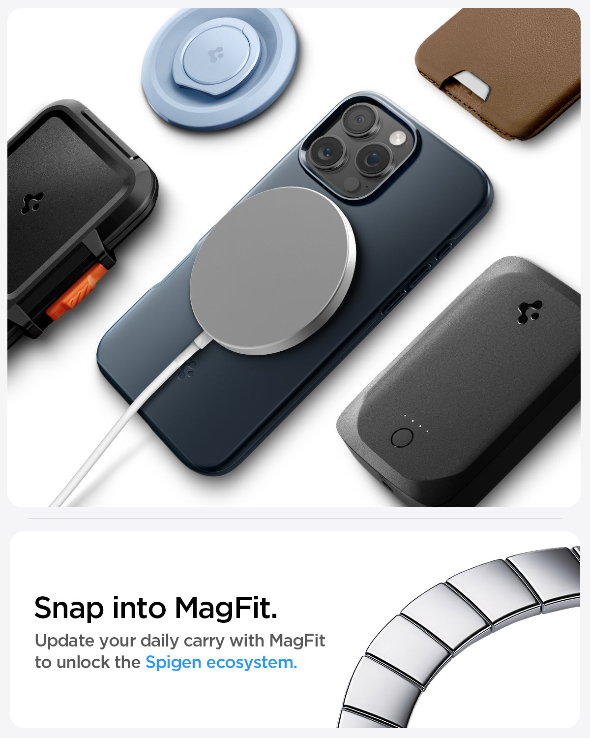 ACS07980 - iPhone 16 Pro Max Case Thin Fit (MagFit) in Metal Slate snap into magfit. update your daily carry with magfit to unlock the spigen ecosystem.