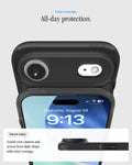 ACS10061 - iPhone 17 Air Ultra Hybrid Classic (MagFit) in Classic Black showing total coverage. all day protection. raised edges. guard your camera and screen from daily drops with total coverage.