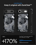 ACS10058 - iPhone 17 Air Ultra Hybrid Zero One (MagFit) in Zero One Black showing long lasting clarity. keep it original with dura clear.